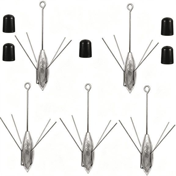 BESTSKY 5 Pcs Sputnik Sinker Fishing Weights Lead Surfing Casting Spider Sinkers | Long Tail Fishing Equipment for Catfish Saltwater Beach Sand Ocean Fishing Weights Sinkers