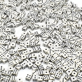 BESTSKY 50 Pcs/Lot 8mm Plastic White Gaming Dice Standard Six Sided Decider Party