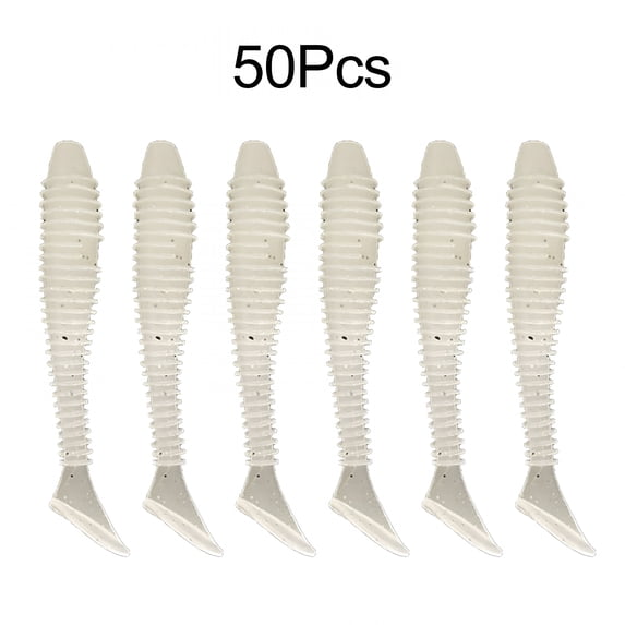 BESTSKY 50 Soft Plastic Fishing Lure Tackle Paddle Tail Grub Worm Bream Lures Bass