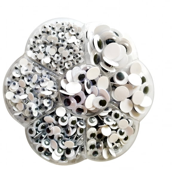 BESTSKY 500 Pcs Moving Wiggly Eyes Googly Adhesive Wiggle Toys Big Boxed Craft Supplies Tricks and Pranks