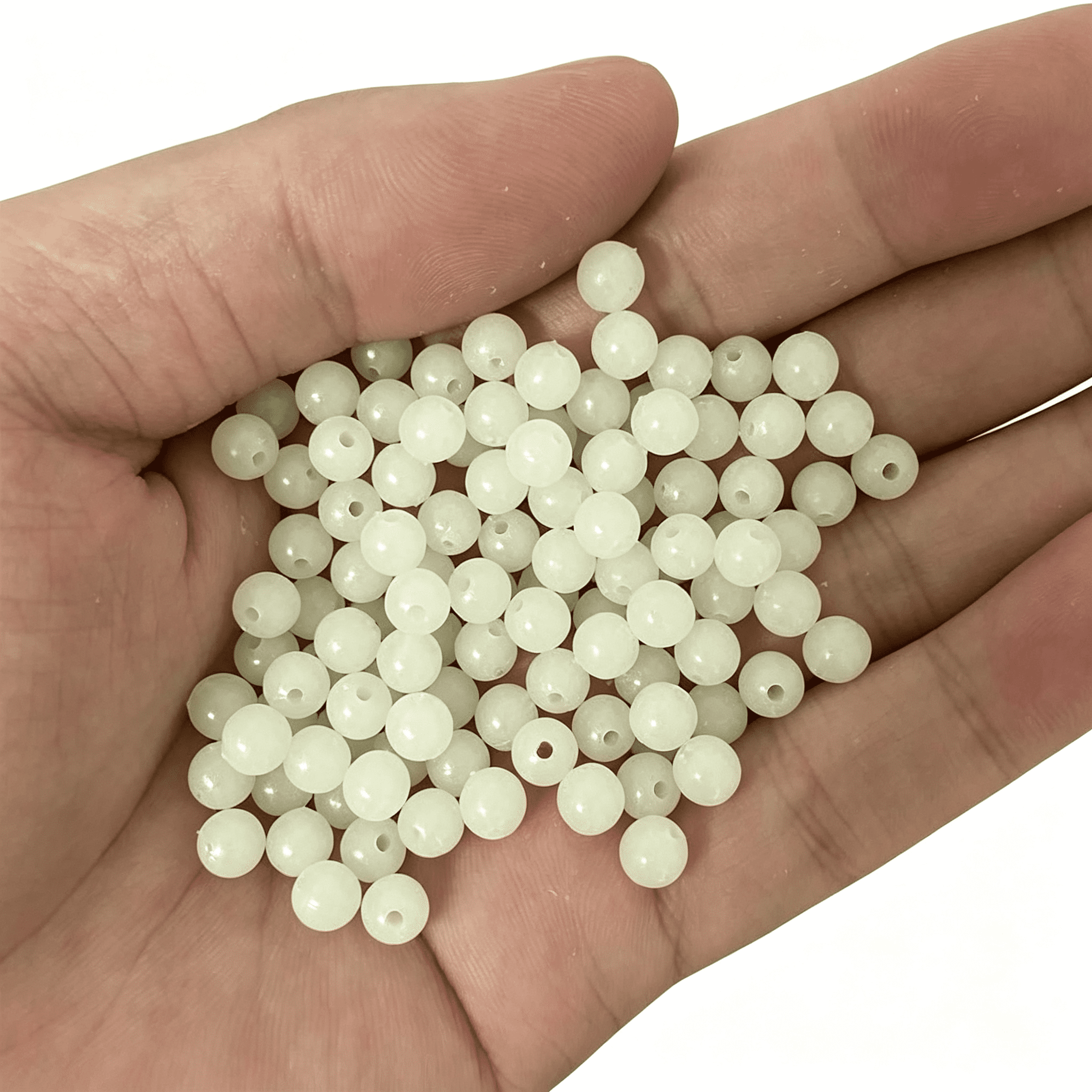 BESTSKY 500Pcs Hard Luminous Round Fishing Beads-6Mm Stopper Rig Lure ...