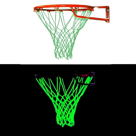 BESTSKY 504 Loop Glow in the Dark Basketball Net, Heavy Duty Nylon Replacement Hoop Net for Outdoor Courts, Backyard, Night Games