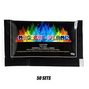 BESTSKY 50Pcs Magic Fire Powder Safe and Eco-Friendly Formula Colorful Flame Party Powder Multiple Color Options Bonfire Party Supplies