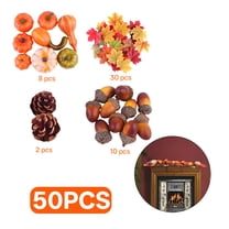 BESTSKY 50Pcs Pumpkins for Decorating,Realistic Pumpkin Set Outdoor Halloween Decor,Autumn Harvest Decor Autumn Decorations for Home,Style1