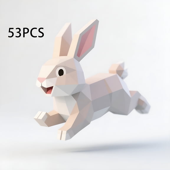 BESTSKY 53PCS Custom Rabbit Building Blocks | ABS Material | Cute Gift for Parties & Kids