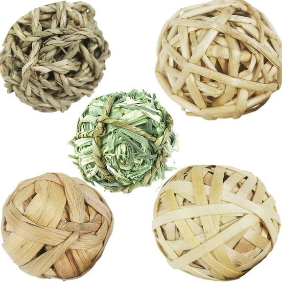 BESTSKY 5Pcs Rabbit Chew Toys,Handcrafted Natural Fiber Rabbit Toys for Safe Chewing,Herbal Infused Guinea Pig Toys for Healthy Teeth,Organic Rabbit Chew Toys for Fun and Wellness