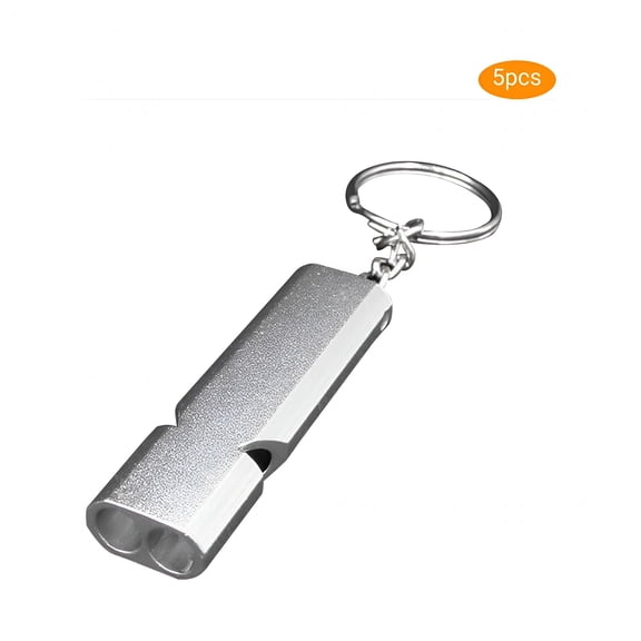 BESTSKY 5pcs Aluminum Double Tubes Whistle High Emergency Outdoor Decibel Life-saving Whistle