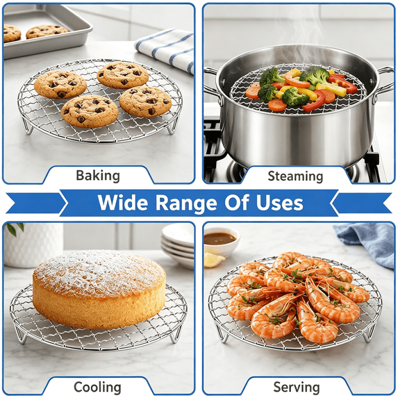 Wire Rack Designs BESTSKY 6 Inch Small Cooling Rack for Cooking,Baking,Steaming,Bbq ...