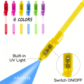 BESTSKY 6 Pack Invisible Ink Spy Pen with Uv Light Magic Marker, for Secret Messages Kids Birthday Party Easter Halloween Christmas Goodie Bags Toys Gifts for Kids Ages 3+
