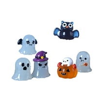 BESTSKY 6 Pcs Halloween Decorations,Glow-In-The-Dark Ghost and Owl Figures Decorations,Halloween Decor Set