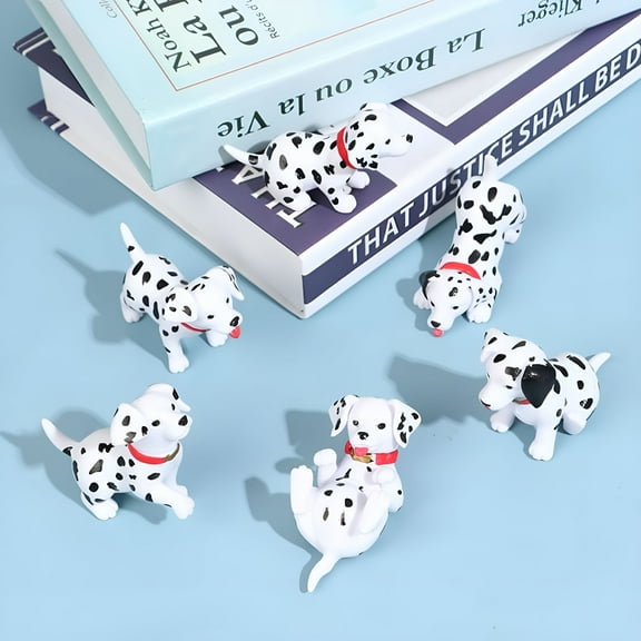 BESTSKY 6 Pcs Puppy Dalmatian Spot Dogs Cartoon Animal Figurine Miniature Fairy Garden