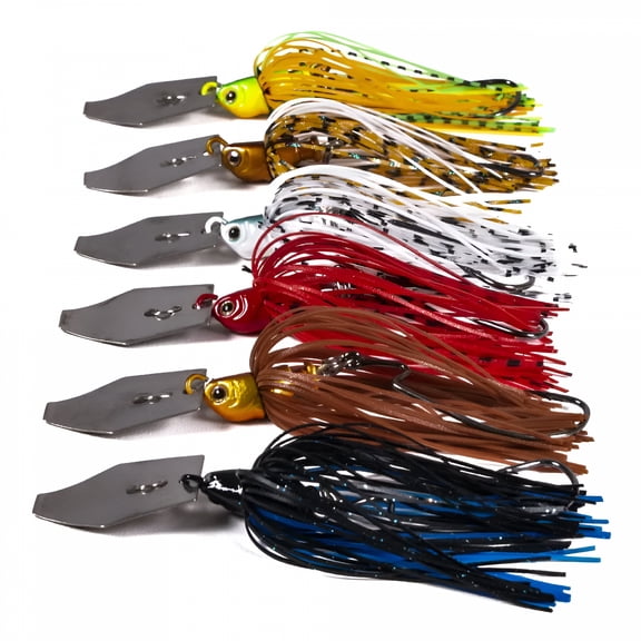 BESTSKY 6 Pcs/lot Artificial Fishing Lures 10cm 11g Chatterbait Spinner Bait Blade Jig Dancer Buzzbait Wobbler Fishing Accessories