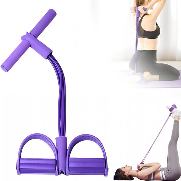 BESTSKY 6 Tube Pedal Ankle Puller | Upgrade 6-Level Elastic Exercise Bands with Yoga Pedal | Natural Latex Workout Equipment for Sit Up/ABS/Leg Training (Women & Men)