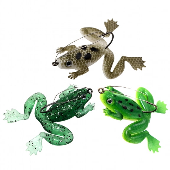 BESTSKY 6 cm PVC Frog Shaped Fishing Lures for Freshwater & Saltwater with Sharp Hooks, 3 Count