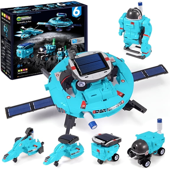 BESTSKY 6-in-1 STEM Robot Building Kit, Solar & Battery Powered Science Experiment Toys for Boys & Girls Ages 8-14