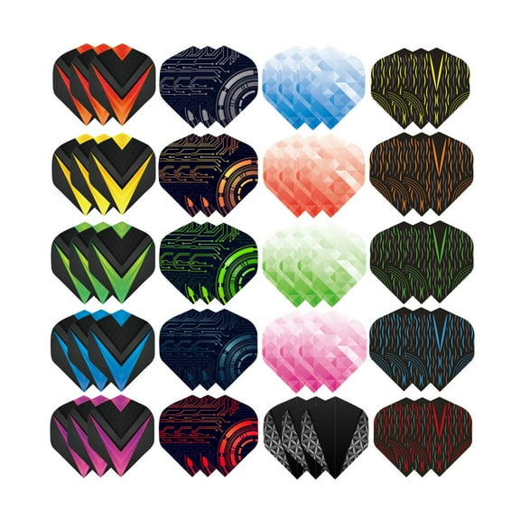 BESTSKY 60Pcs Dart Flights,Flights for Smooth Trajectory,Eye-Catching Dart Accessories,Style3