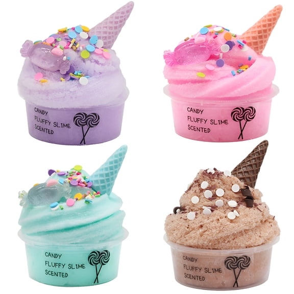 BESTSKY 60ml Cute Candy Ice Cream Slime Clay, Soft Fluffy Plasticine Mud, Non-Toxic Sensory Stress Relief Toy for Kids & Adults