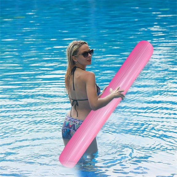 BESTSKY 63-Inch Extra Long Pool Noodles with Holographic Glitter-Pink(Single Pack)-Shiny,Large,Inflatable Floating Mesh Tube for Adult Pool Parties&Beach Fun Large Pool Floats for Adults