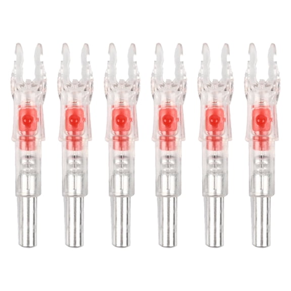 BESTSKY 6PCS X Lighted Nocks for Arrows with.204.233.244.246 Inside Diameter with H, S, GT Bushings High-Visibility LED Arrow Nocks, ON/Off Switch Included