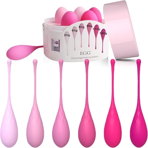 BESTSKY 6Pcs Advanced Kegel Training Set,Kegel Exercises Weight Control,Integrated Design,Food Grade Silicone: Kegel Exercise System,Pelvic Floor Exercises