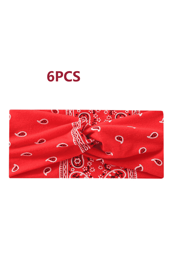 BESTSKY 6Pcs Bandana,Comfortable Wear Bandanas Bulk,Yoga Friendly Breathable Material Head Scarf,Red