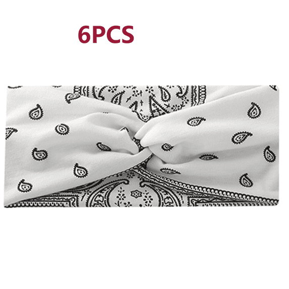 BESTSKY 6Pcs Bandana,Multi-Function Headband Bandana Headband,Comfortable & Soft Non-Slip Design Bandanas Bulk,White