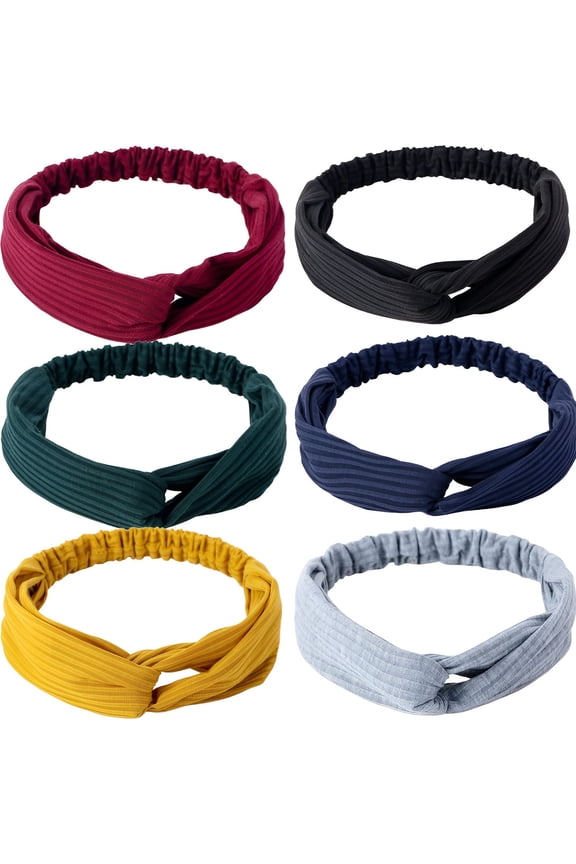 6Pcs Bandanas for Women,Boho Headbands for Women,Workout Headbands for Women,Multicolor4