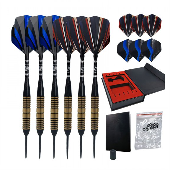 BESTSKY 6Pcs Darts Aluminum Alloy Precision Steel Tip Darts,Elegant Dragonbone Darts Style Metal Tip Set,Style4