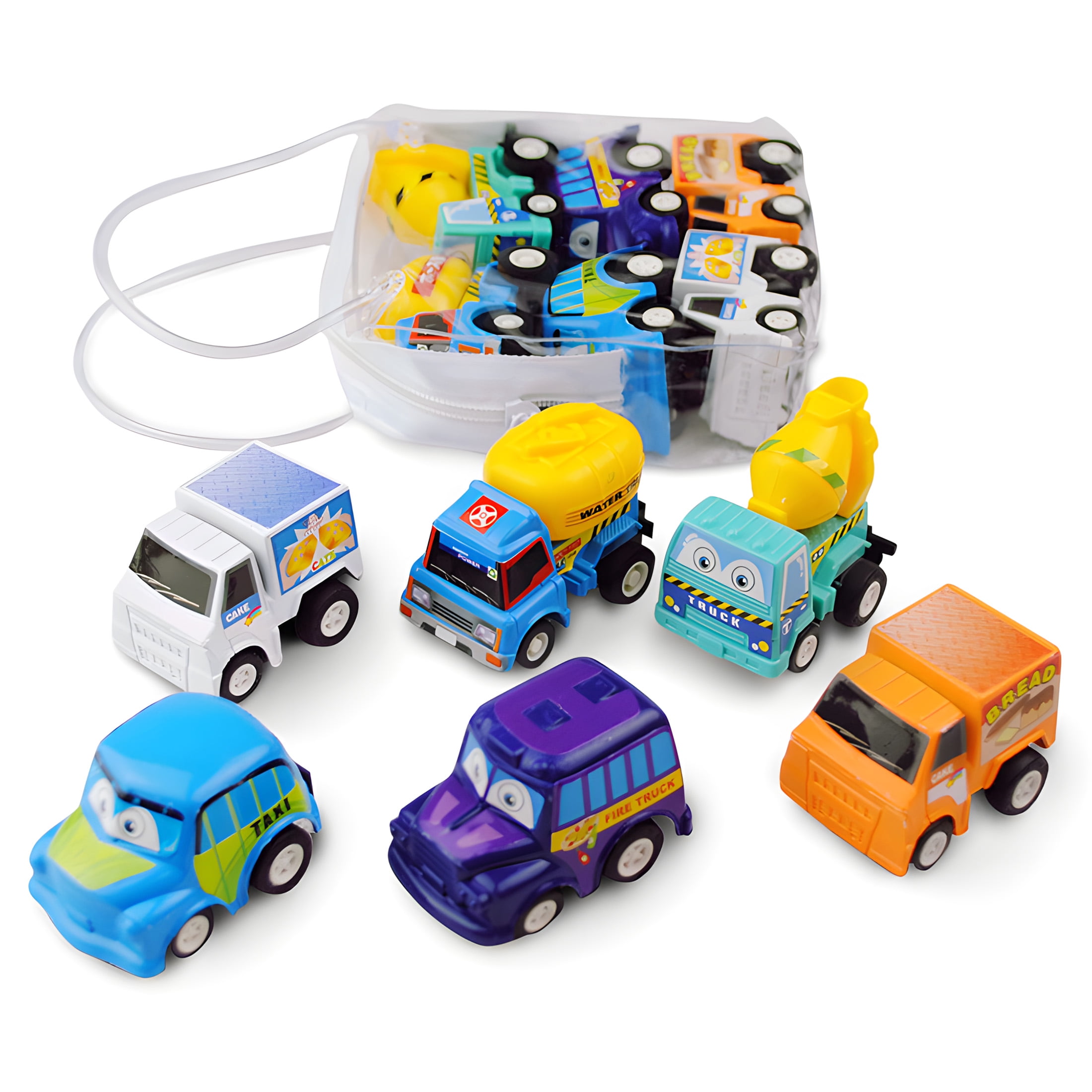 BESTSKY 6Pcs Toy Cars,Plastics Pull Back Cars,Return Force Drive Cars ...
