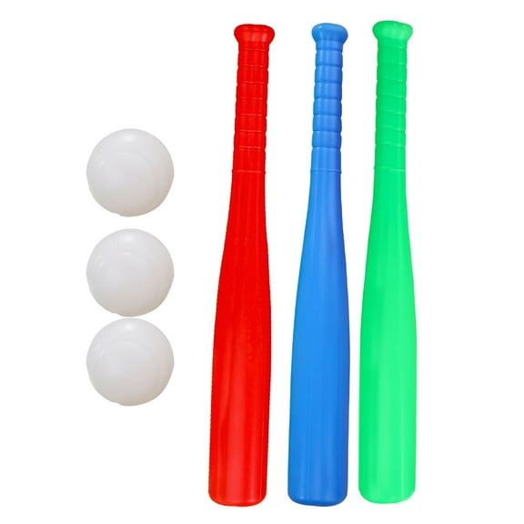 BESTSKY 6pcs Kids Baseball Set Kids Outdoor Baseball Toys Practice Batting Skill Ball for Children Toddlers (3pcs Baseball Bat + 3pcs Baseball)