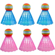 BESTSKY 6pcs LED Luminous Badminton, The Dark Nylon Birdie Ball Colorful Light Up Shuttlecock for Adults Outdoor Indoor Backyard Games Sports Training Practice