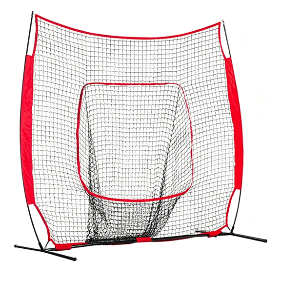 BESTSKY 7'7' Baseball Softball Practice Net Hitting Batting Catching Pitching Training Net w/ Carry Bag & Metal Bow Frame,Baseball Training Equipment