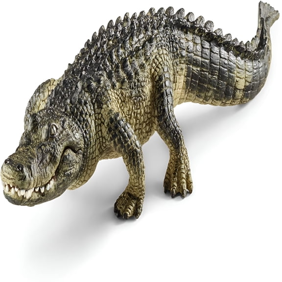 BESTSKY 7 Alligator Figurine with Movable Jaw - Realistic Reptile Figure for Screen-Free Imaginative Play - Swamp Animal Educational Toy for Kids - Boys and Girls 3+