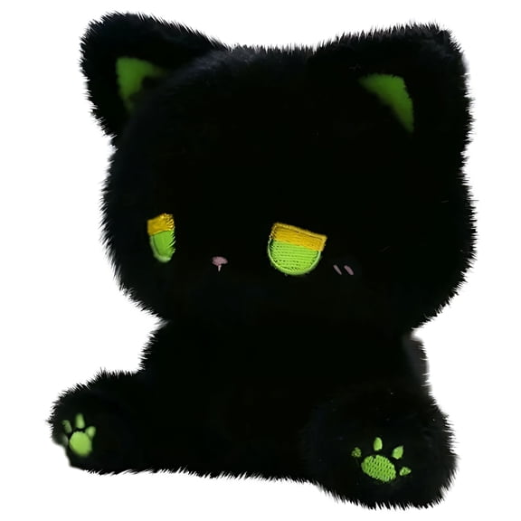 BESTSKY 7 Inch Black Cat Stuffed Animal, Ultra Soft Kitten Plushie Cuddle Pillow, Anime Plush Doll Toy Gift for Kids