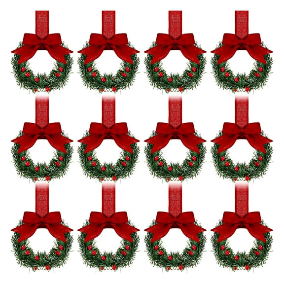 BESTSKY 7 Inch Mini Initial Christmas Stocking Monogram Embroidered Christmas Stocking Red,White,Green Knit Mini Stocking Christmas Decorations