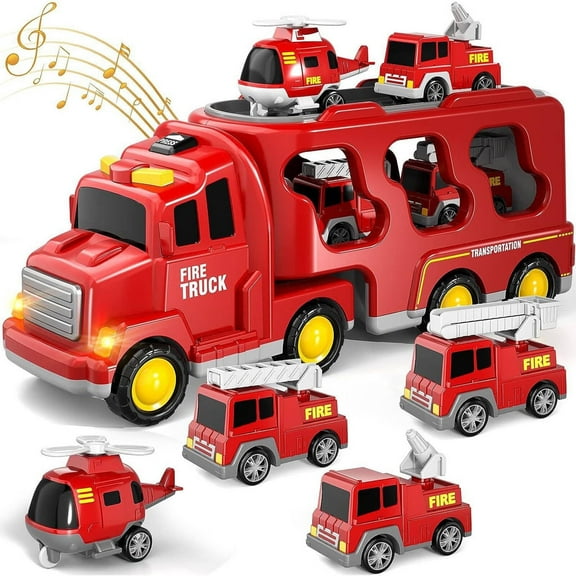 Bestsky Fire Truck Toy, 5In1 Abs Trucks, Multi-Scenario Fire Trucks For Toddlers 3-5, Perfect Gift.