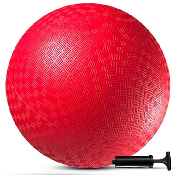 BESTSKY 8.5 Inch Red Playground Ball with Air Pump, Inflatable Rubber