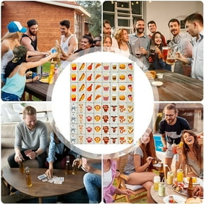 BESTSKY Seaside Escape Game Blocks Mahjong Set, 65 Tiles with Animal & Food Patterns, Portable Handbag for Picnic & Party