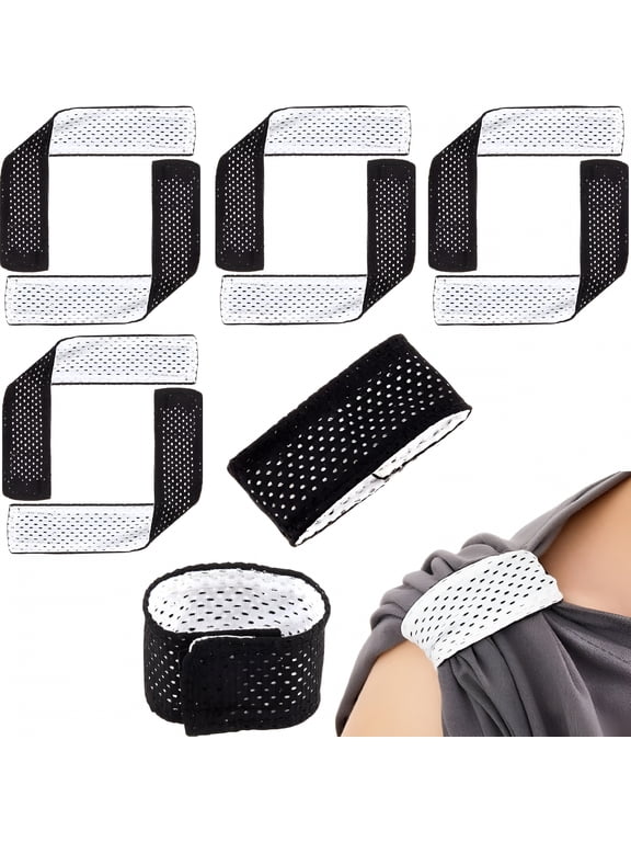 8 Count Softball Sleeve Holders Jersey Sleeve Ties with Hook and Loop Fasteners Straps for Shirts Scrunchies for T-Shirts Soccer Baseball Sports Activities(Black,White)