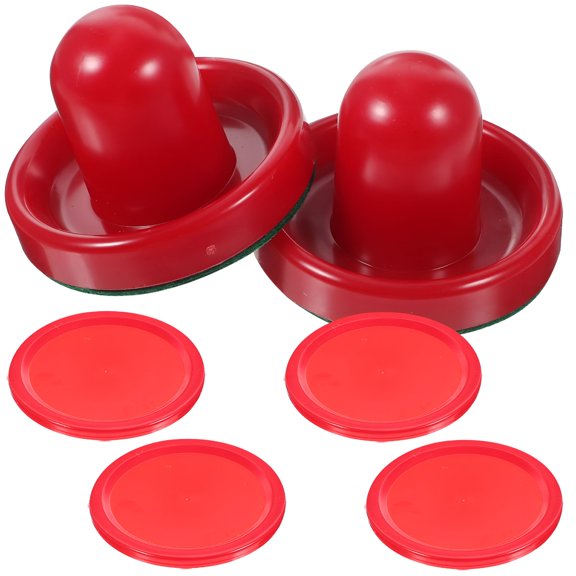 BESTSKY 8 PCS Air Pucks Replacement Parts Paddles and Pushers Set Red for Children