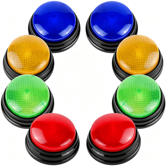 BESTSKY 8-Pack Buzzers for Trivia Games,Family Feud Jeopardy Buzzer,Game Buzzers with Lights and Sound,Answer Buzzers for Classroom,Buzzer for Game Show,Quizzes Party and Trivia Nights