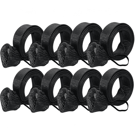 BESTSKY 8 Pack Fishing Rod Socks Sleeves,67 Inches Braided Mesh Rod Protector Cover for Casting/Spinning/Fly/Sea Fishing Rods