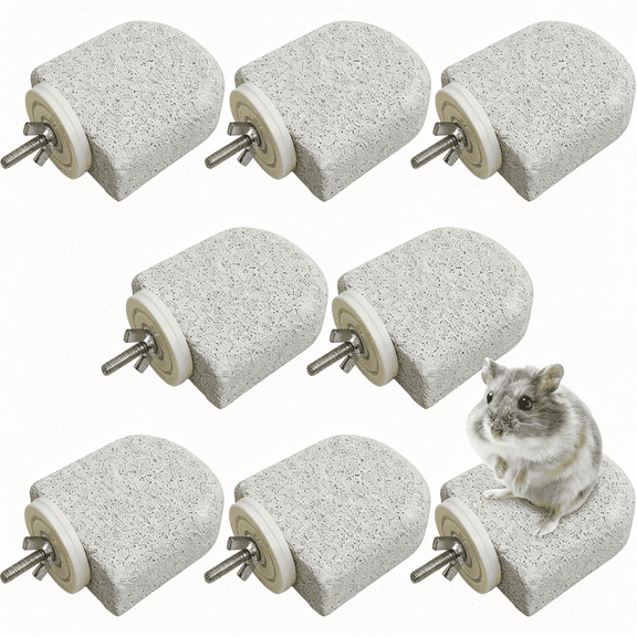 BESTSKY 8 Pack Hamster Climbing Ledge Platform Lava Ledges for Rats Hanging Pet Chewing Grinding Toys Small Animal Cage Accessories for Gerbil Guinea Pig Rat Mouse (Small,White)