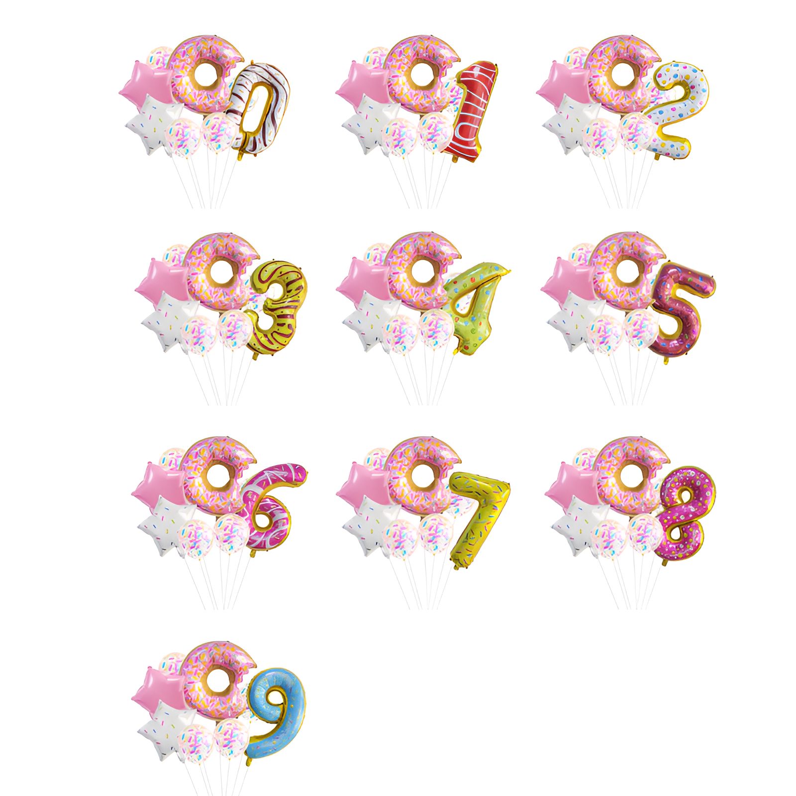BESTSKY 80Pcs Number Balloons,Sweet Dessert Balloons Balloons for ...