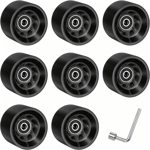 BESTSKY 8Pack Quad Roller Skate Wheels W/Bearings 58Mmx39Mm 92A Black Gray | Indoor Outdoor,Pu Wear-Resistant,Wear-Resistant Wheels,For Double Row Skating Speed Skating Artistic Rink&Rhythm Skates
