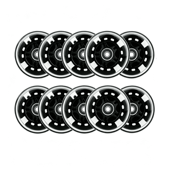 BESTSKY 8Pcs Light Up Inline Skate Wheels 64/70/72/76/80Mm-85A Pu Flashing Wheels,Indoor Outdoor Replacement Wheels for Kids Youth Adults(Black,72Mm)