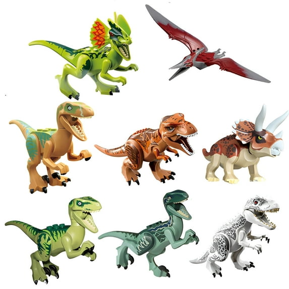 BESTSKY 8Pcs Toddler Blocks,Non-Toxic Abs Building Blocks,Realistic Dinosaurs Toy Building Sets