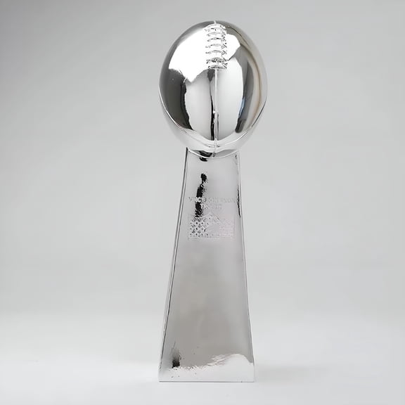 BESTSKY 9/13/22Inch Silver Football Chrome Resin Crafts Gifts for Sports Fan Trophy Shiny Sports Award Decoration for Champions,Silver