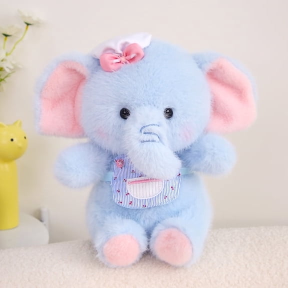 BESTSKY 9.8 in Plush Elephant Stuffed Toy in Sitting Pose for Home Decor and Soft Animal Collection,Cute Gift for Kids,Bedrooms,and Plush Lovers