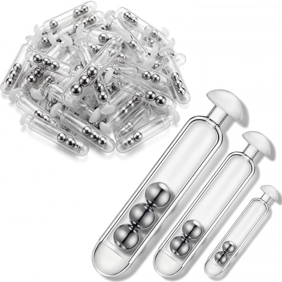 BESTSKY 90 Pcs Fishing Bait Rattles Bait Weight with Rattling Beads Fishing Rattles Shake, Plastic & Stainless Steel Beads, Ideal for Freshwater & Saltwater